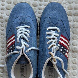 Denim USA Flag Sneakers 8.5 by Rouge Helium